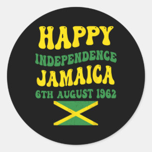 Independence day Proud Jamaican Flagga 6e 19 augus Runt Klistermärke