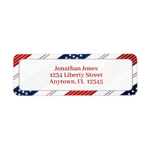 Independence day Stars & Rand Amerika Returadress Etikett