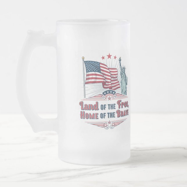 Independence Day - Statue of Liberty Mug Frostat Ölglas (Vänster)