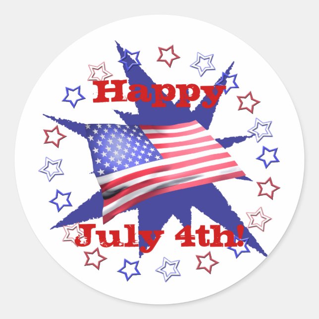 Independence day stjärnorrcirkel runt klistermärke (Framsida)