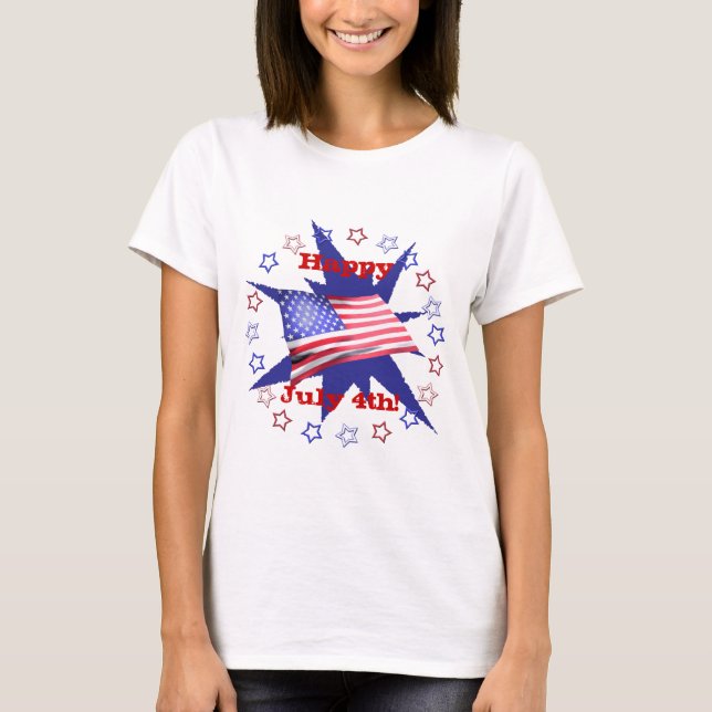 Independence day stjärnorrcirkel t-shirt (Framsida)