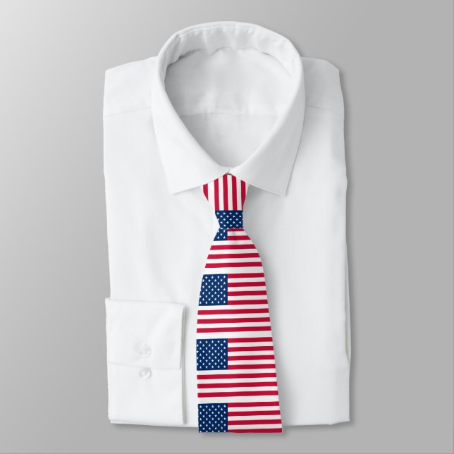 Independence day Tie American Flagga Patriotic Slips (Bunden)