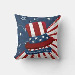 Independence day Top hat Stars och stripes Kudde