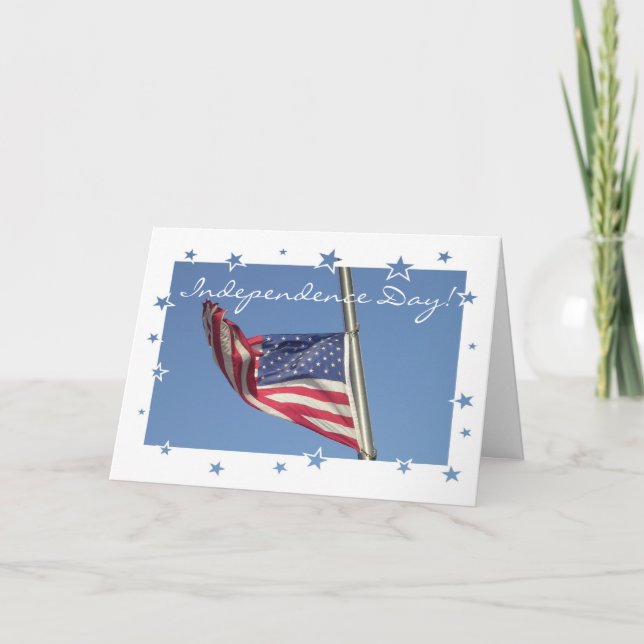 Independence day!-U.S. flagga med stjärnor Kort (Framsida)