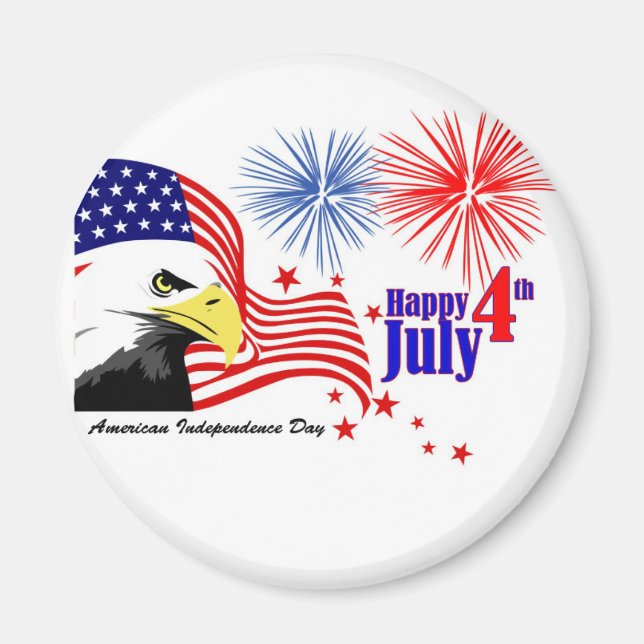 Independence day USA 4 juli patriotisk Magnet (Framsidan)