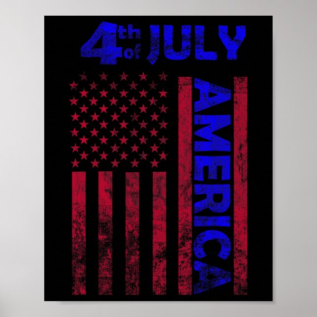 Independence day USA Flagga 4:e juli-appen Poster (Framsidan)