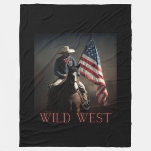 independence day, vilda western, cowboy, 4:e July Fleecefilt