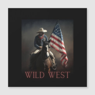 independence day, vilda western, cowboy, 4:e July Magnetisk Inbjudningskort