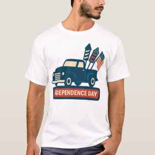 Independence day vintage lastbil USA flagga T Shirt