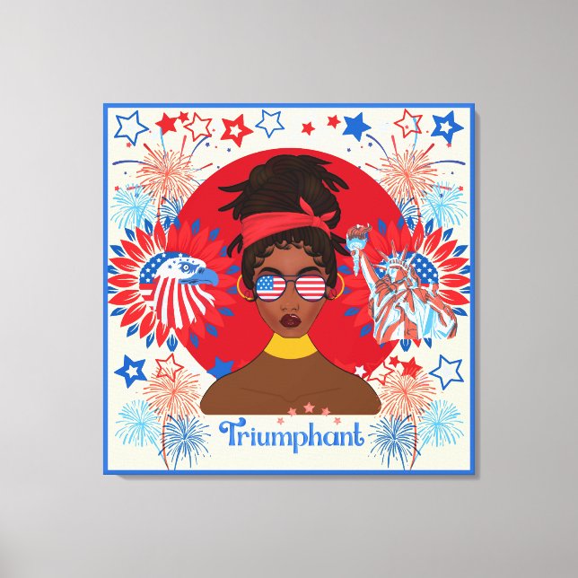 Independence day Vintage Stretched-Kanvastryck Canvastryck (Framsida)
