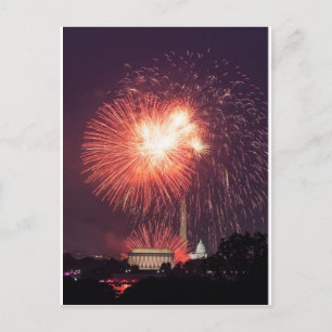 Independence dayfyrverkerier över Washington DC Vykort