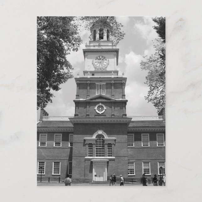 Independence Hall Photograph Philadelphia Vykort (Framsida)