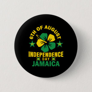 Independence Shirt 6e augusti 1962 Jamaican Flagga Knapp