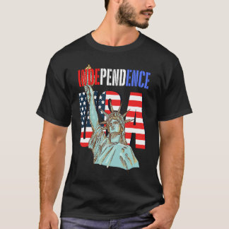 Independence USA America Patriotic Statue of Liber T Shirt