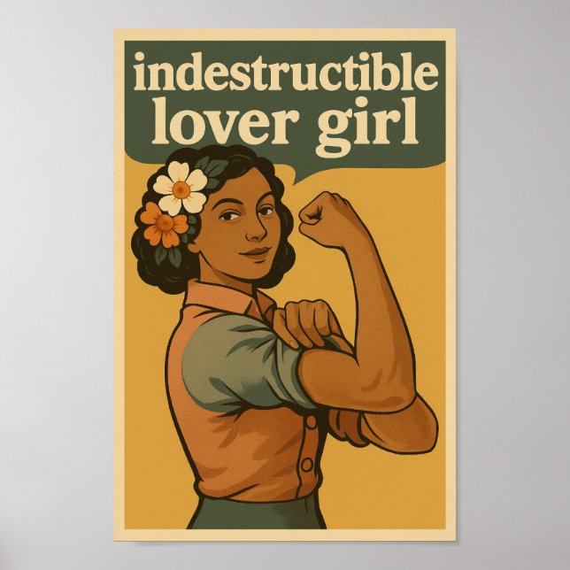 Indestructable Lovergirl Vintage Style Poster (Framsidan)