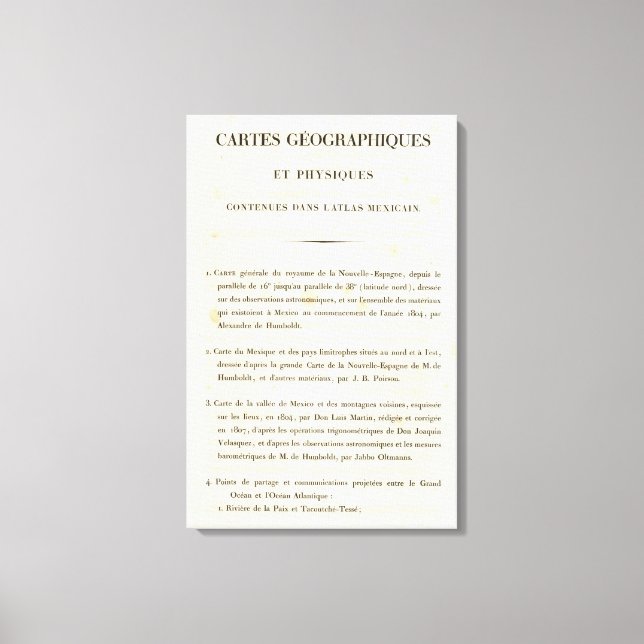 Index 1 Nya Spanien Canvastryck (Framsida)