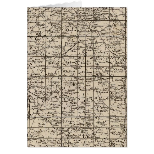 Index för Frankrike Hälsningskort (Framsidan)