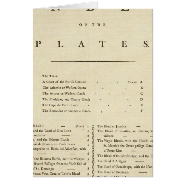 Index för Indiska Väster Hälsningskort (Framsidan)