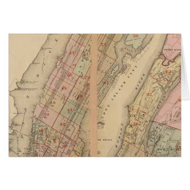Index karta Atlas, New York Hälsningskort (Framsidan Horizontal)