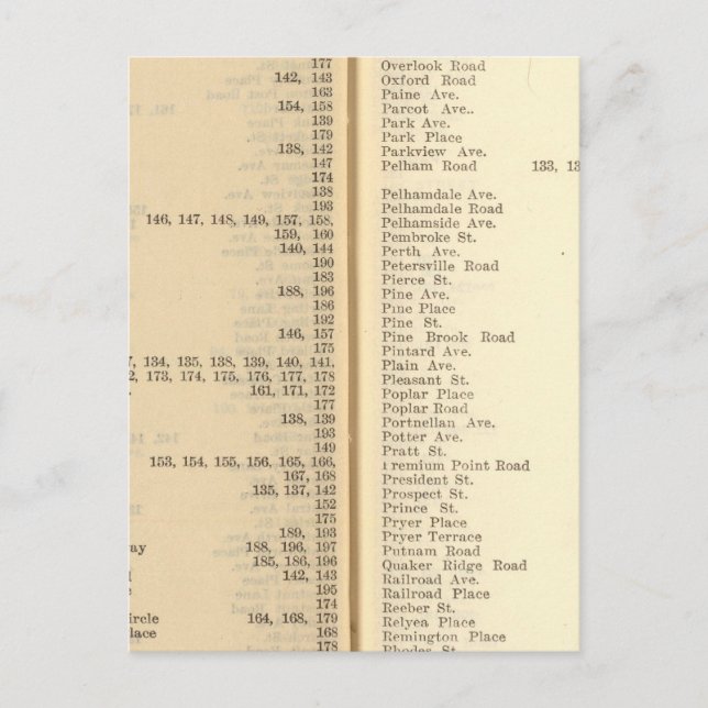 Index New Rochelle Vykort (Framsida)