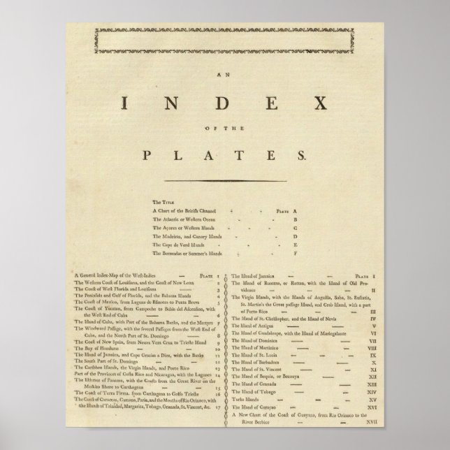Index Väster Indien atlas Poster (Framsidan)
