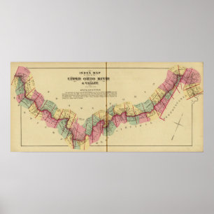Indexera kartan till kartboken av övreOhioet River Poster