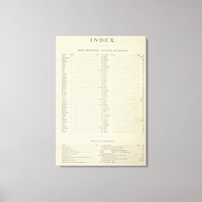Indexera nya topografiska atlasser canvastryck (Framsida)
