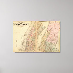 Indexkartakartbok, stad av New York Canvastryck