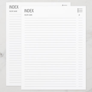 Indexsidor för grundläggande recept