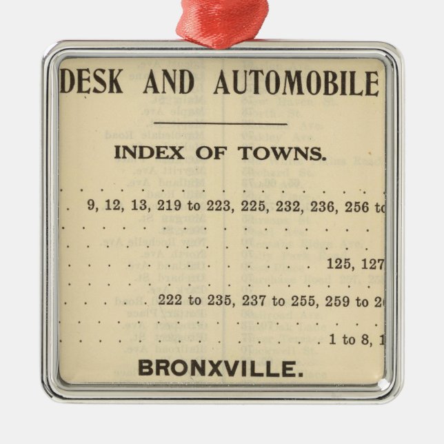Indexstäder, Bronxville Julgransprydnad Metall (Framsidan)