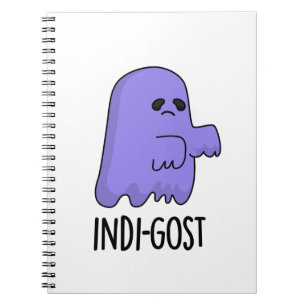 Indi-gost Funny Halloween Indigo Ghost Pun Anteckningsbok