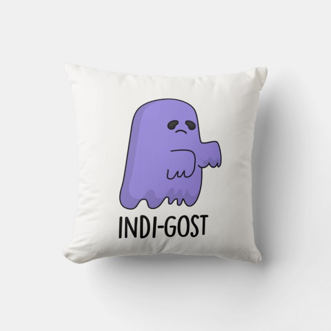 Indi-gost Funny Halloween Indigo Ghost Pun Kudde (Framsida)