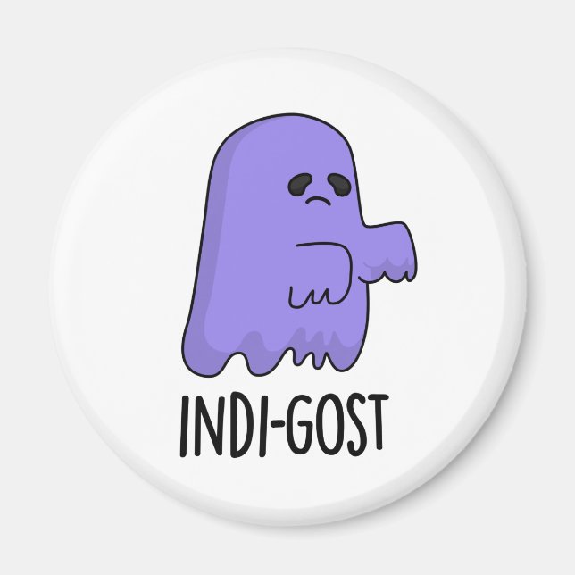 Indi-gost Funny Halloween Indigo Ghost Pun Magnet (Framsidan)
