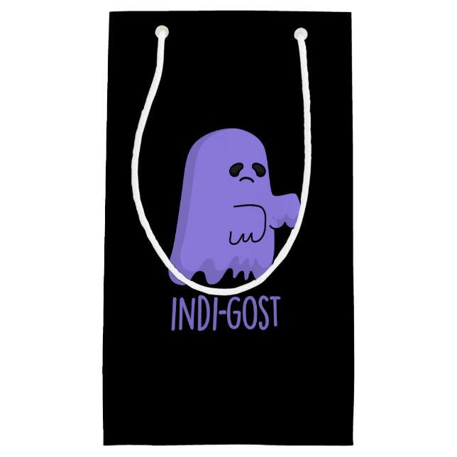 Indi-gost Funny Halloween Indigo Ghost Pun Mörk BG (Framsidan)