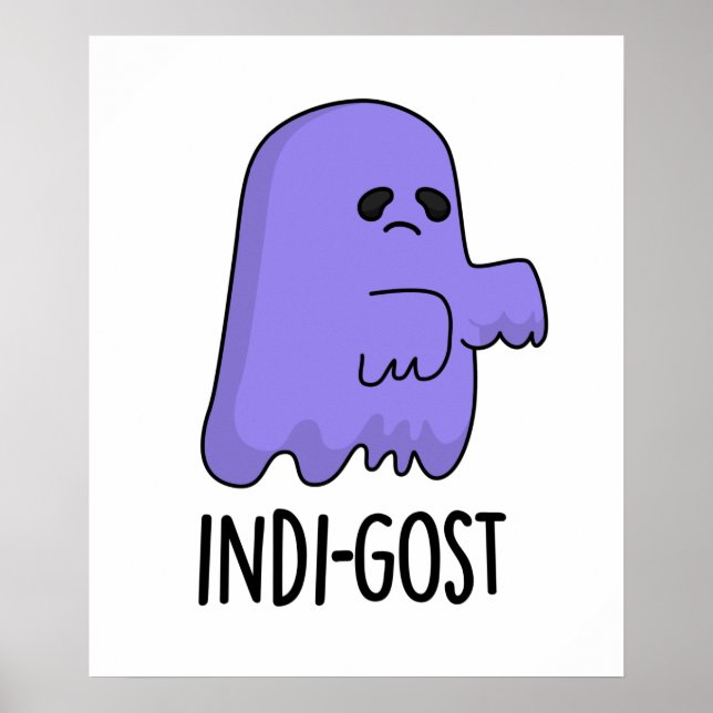 Indi-gost Funny Halloween Indigo Ghost Pun Poster (Framsidan)