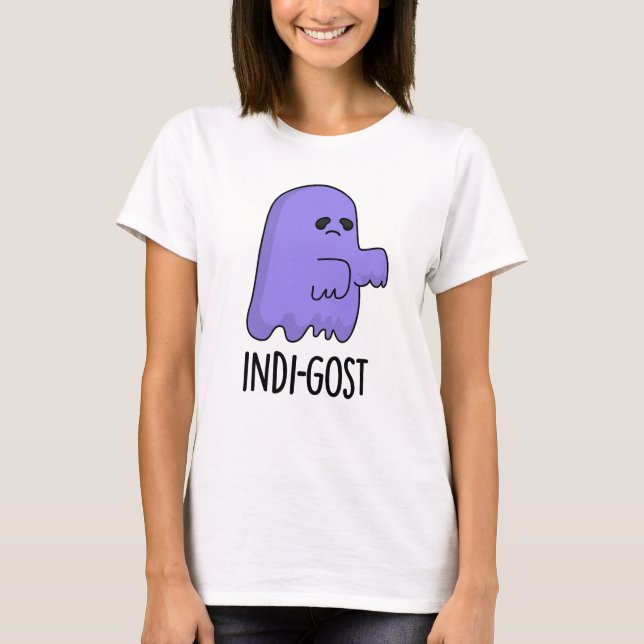 Indi-gost Funny Halloween Indigo Ghost Pun T Shirt (Framsida)