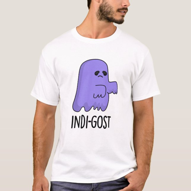 Indi-gost Funny Halloween Indigo Ghost Pun T Shirt (Framsida)