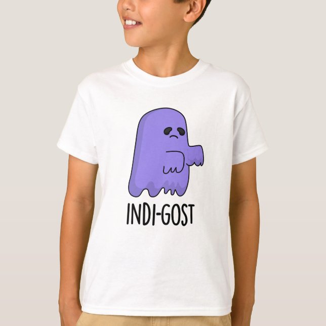 Indi-gost Funny Halloween Indigo Ghost Pun T Shirt (Framsida)
