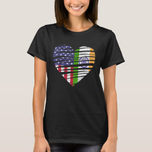 India Amerikansk Odlad Hjarta USA Patriot Arv Måna T Shirt