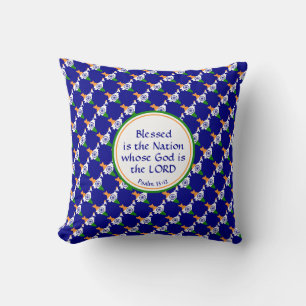 INDIA Anpassningsbar BLUE Scripture BLESSEED NATIO Kudde