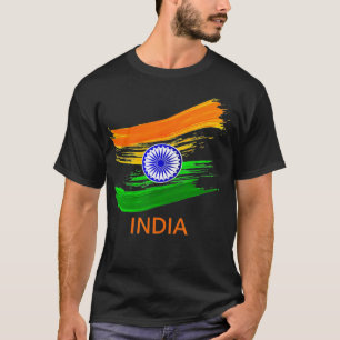 India Bharat Indian Wave Flagga T Shirt