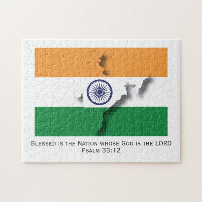 INDIA | Blad nation | INDIAN FLAGGA Pussel (Horisontell)