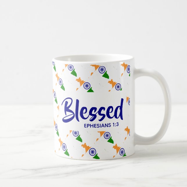INDIA Blsed Epheyers Scripture Christian Kaffemugg (Höger)