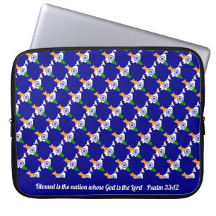 INDIA Blsed Nation Psalm 33:12 bärbar dator Laptop Fodral