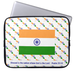 INDIA Blsed Nation Psalm 33:12 bärbar dator Laptop Fodral