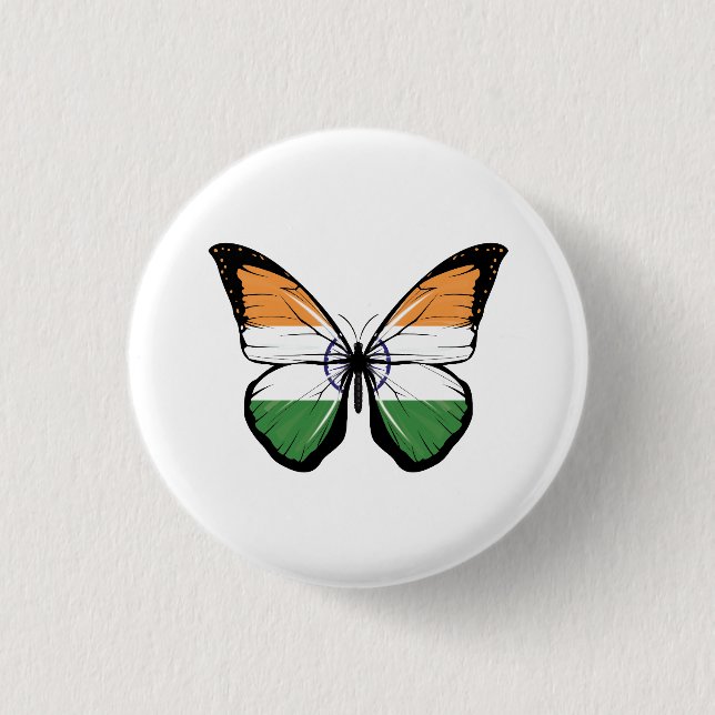India Butterfly Flagga Knapp (Framsida)