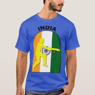 India Cricket Batsman India Flagga T Shirt