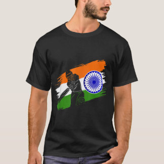India Cricket Flagga Fläkt Player Coach Umpire Flä T Shirt