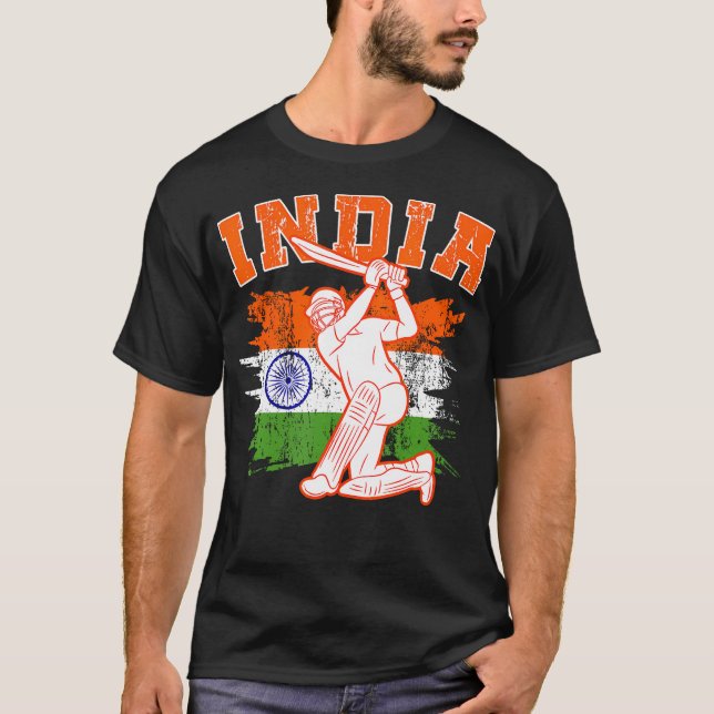 India Cricket Supporters Shirt Jersey Indian Cric T Shirt (Framsida)