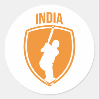 India Cricket Vapensköld Runt Klistermärke